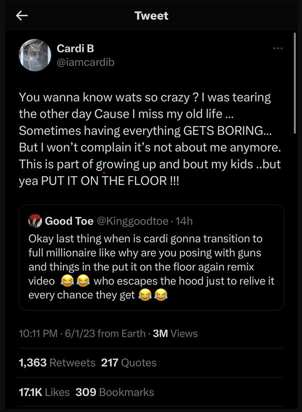 Cardi B Old Life